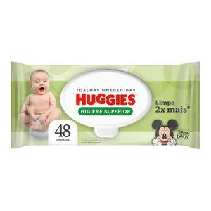 HUGGIES Lenços Umedecidos Huggies Higiene Superior Limpam 2x Mais 48 Unidades