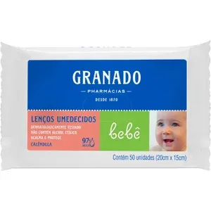 GRANADO Granado Lenço Umedecido Bebê, Calêndula, 50 Lenços 