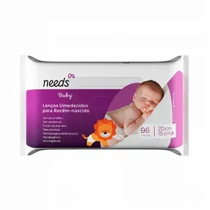 NEEDS Lenço Umedecido Needs Baby Recém-Nascido Aloe Vera Sem Álcool Etílico Sem Perfume 96 unidades